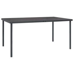 Table &agrave; d&icirc;ner d'ext&eacute;rieur Anthracite 150x90x74 cm Acier