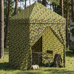 Tente canop&eacute;e avec 4 parois 2,9 x 2,9 m Camouflage militaire