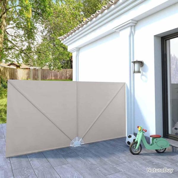 Auvent lat�ral pliable de terrasse Cr�me 300 x 150 cm