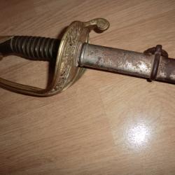 sabre ep&eacute;&eacute;  adjudant  sulbartene d'infanterie 1845