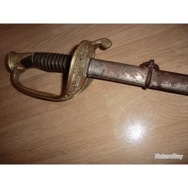 sabre ep��  adjudant  sulbartene d'infanterie 1845