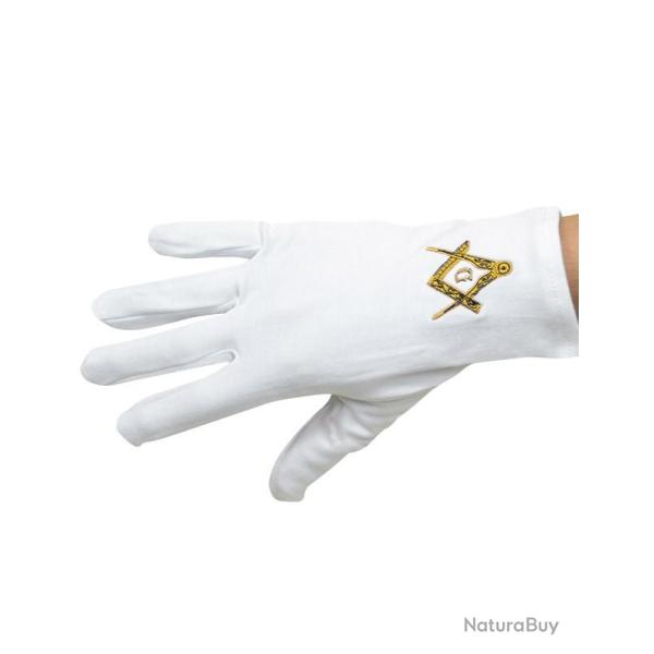 Gants Blancs Brod�s �querre Compas L