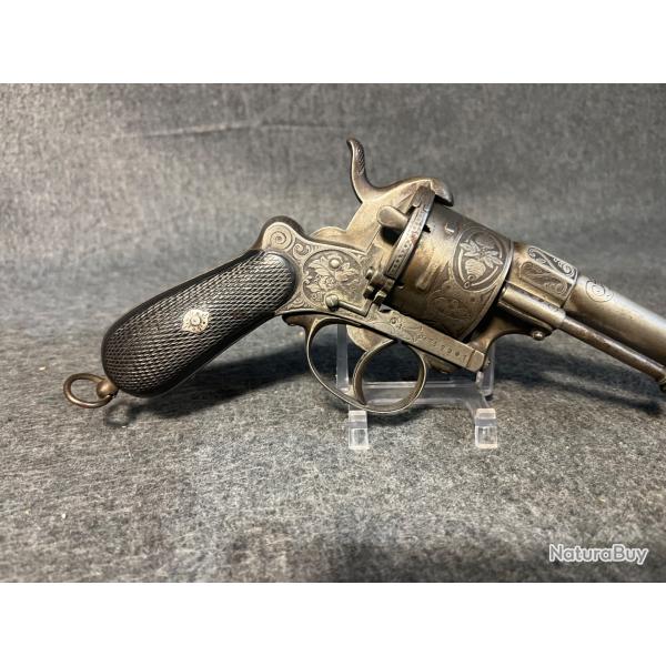 beau revolver a broche type lefaucheux 12 mm