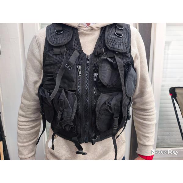 Gilet tactique airsoft paintball noir