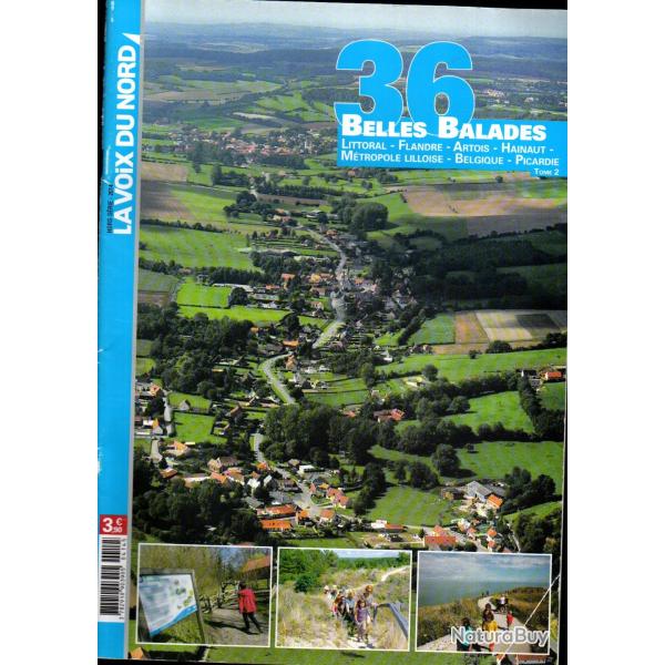 36 belles balades la voix du nord, littoral, flandre, artois, hainaut, picardie, lilloise