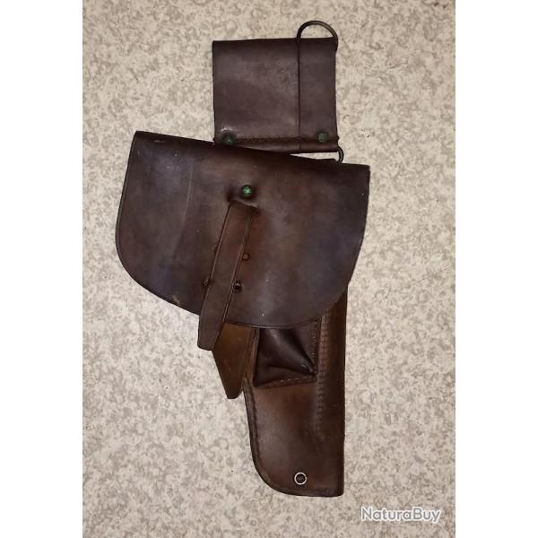 Etui cuir brun PA MAC 50 arm�e ann�es 50/60