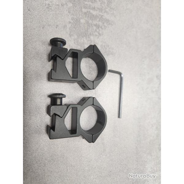 COLLIERS ALU D.25.4 HAUT RAIL 11 MM