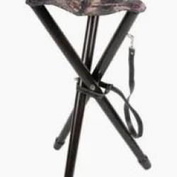 Tr&eacute;pied ANZIEUX 65cm pieds bois assise tissu camo sous bois avec bretelle
