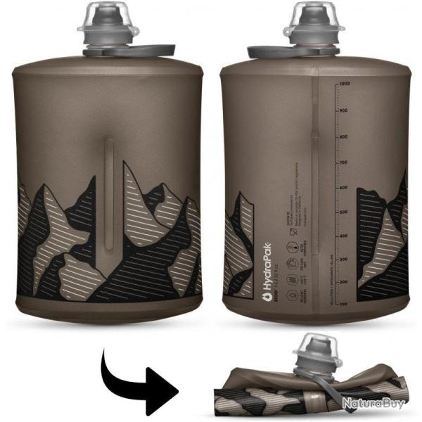 Gourde souple Hydrapak Stow 1L grise
