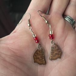 Paire de boucles d'oreilles de vraies ailes de papillon #9