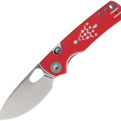 Couteau Pliant Vosteed Porcupine Lame Acier 14C28N Manche G10 Rouge Blanc Top Liner Lock VOSA2617
