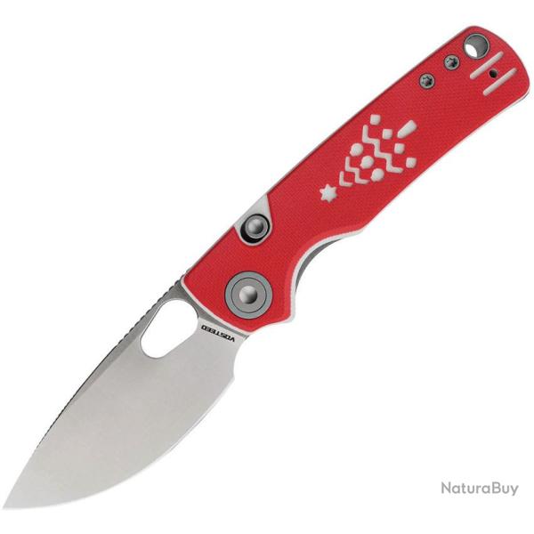 Couteau Pliant Vosteed Porcupine Lame Acier 14C28N Manche G10 Rouge Blanc Top Liner Lock VOSA2617