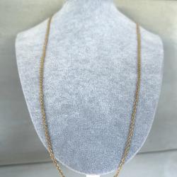 Chaine or 18 carats - 71 cm - collier maille for&ccedil;at cisel&eacute;e