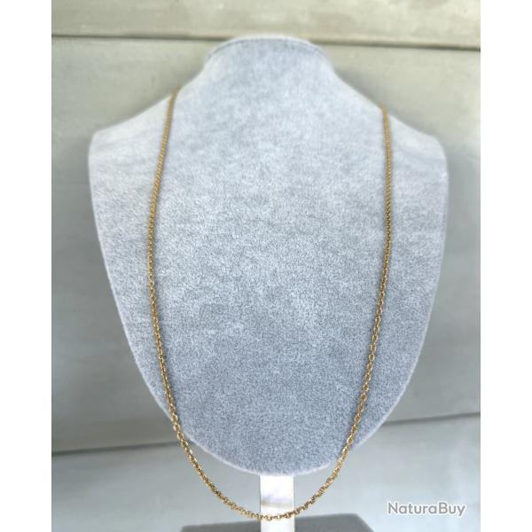 Chaine or 18 carats - 71 cm - collier maille for�at cisel�e