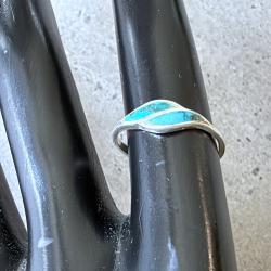 Bague neuve en argent et turquoise - taille 49 - enfant ou adolescente - cadeau
