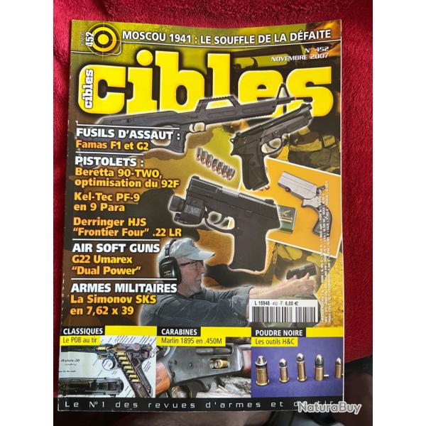 Luger P08, Marlin 1895... revue TIR CIBLES NO 452 novembre 2007