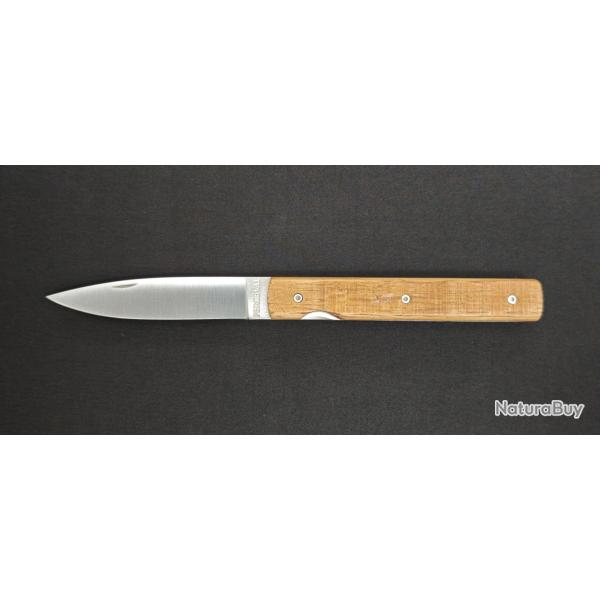 Perceval Le Fran�ais - Couteau pliant manche en f�t de ch�ne - Lame Sandvik 19C27 - Fabrication fran
