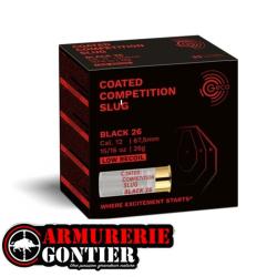 Cartouche Balle Slug GECO Comp&eacute;tition Black 26 gr cal.12/67,5 , boite de 100