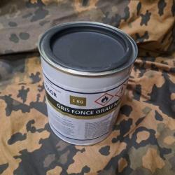 Pot de 1 kg peinture gris fonc&eacute; mat LUFTWAFFE WW2 PANZERDIVISION  MILITARIA