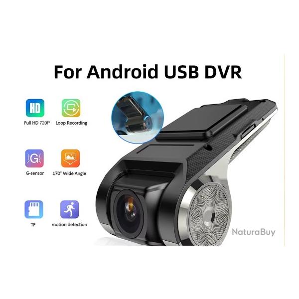 Cam�ra DVR de voiture pour Android, Radio, USB, Enregistreur vid�o num�rique, angle 170�