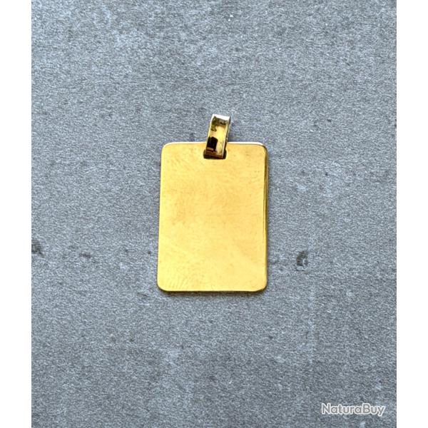Pendentif or massif 18 carats - plaque vierge