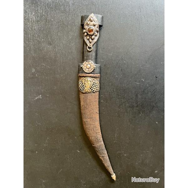 BEAU COUTEAU KHANJAR KURDE / IRAKIEN, CIRCA 1920, POIGNEE DECOREE, JAMBIYA, PERSE, ARABE