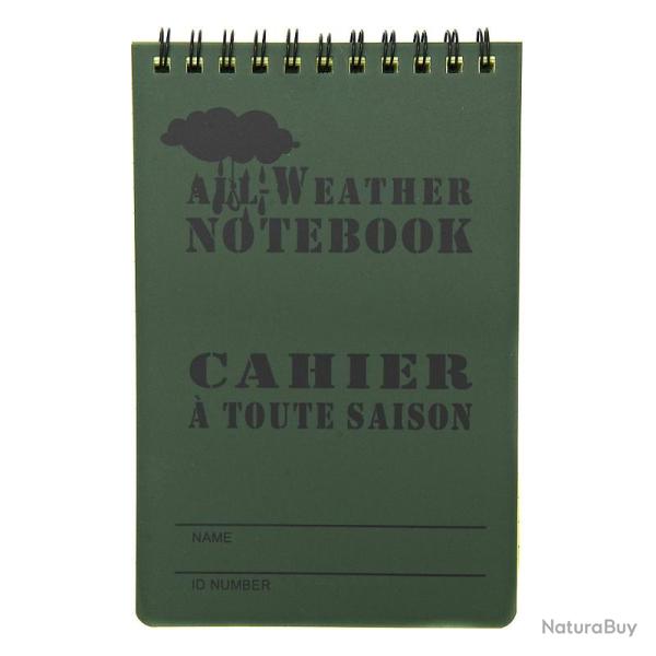 CARNET WATERPROOF LARGE 15X10CM - FOSCO INDUSTRIES NEUF U VERT