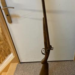 Ancien Fusil de Chasse &agrave; Percussion, Poudre Noire - Juxtapos&eacute; - &Agrave; restaurer / pi&egrave;ces / &eacute;pave
