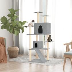Arbre &agrave; chat avec griffoirs en sisal Gris clair 153 cm