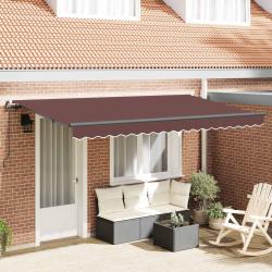 Auvent R&eacute;tractable Marron 400 x 200 cm tissu