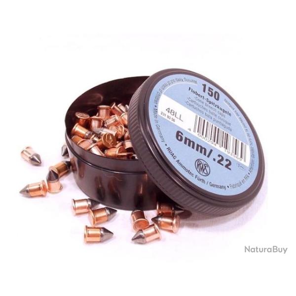 MUNITIONS RWS CALIBRE 22 / 6MM FLOBERT CONIQUE x150
