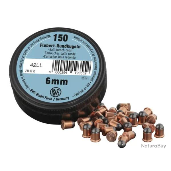 MUNITIONS RWS CALIBRE 22 / 6MM FLOBERT RONDE x150