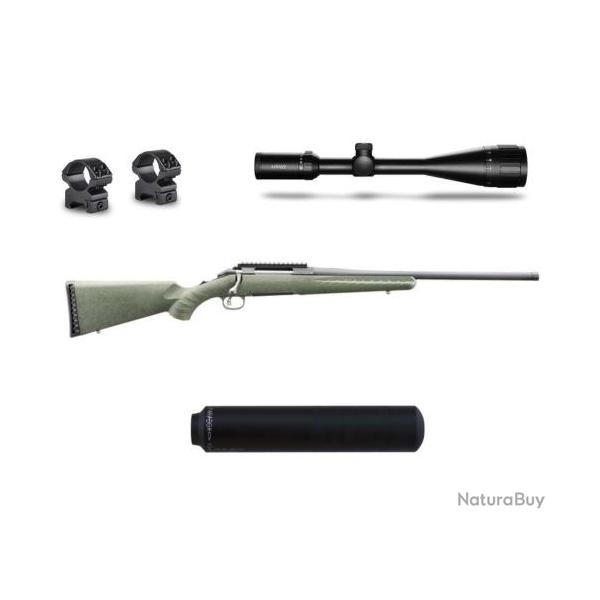 Pack tir RUGER GLENFIELD + lunette 6-24x50 + silencieux 308 Win