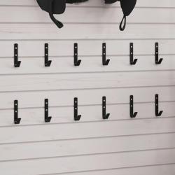 Crochets muraux en forme de J 12 pcs acier noir