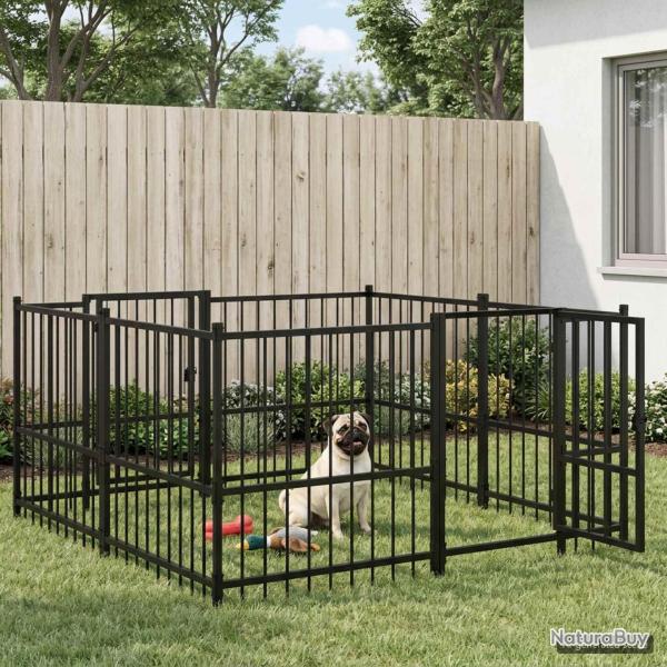 Enclos de chien ext�rieur Noir 192 x 192 x 100 cm Acier