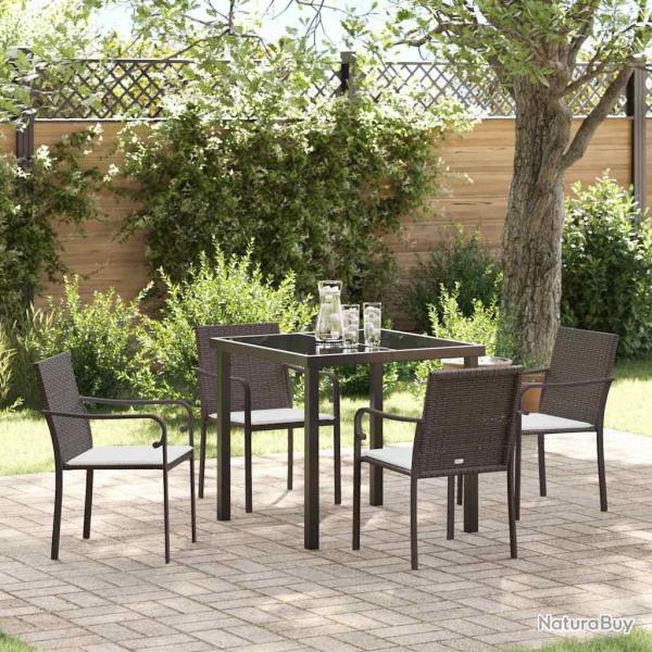 Ensemble de salle � manger pour 5 pcs Marron et Noir