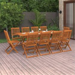Ensemble &agrave; manger de 11 pcs 220x90x75 cm bois d'acacia
