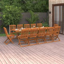Ensemble &agrave; manger de 13 pcs 280x90x75 cm bois d'acacia