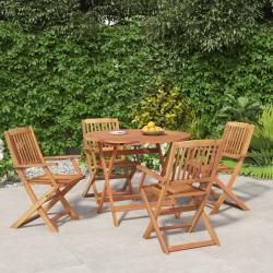 Ensemble &agrave; manger de 5 pcs Bois d'acacia solide