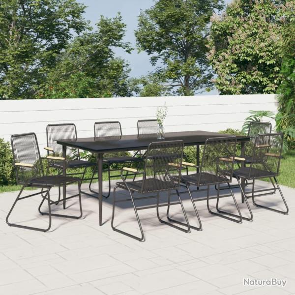 Ensemble � manger de 9 pcs noir rotin PVC