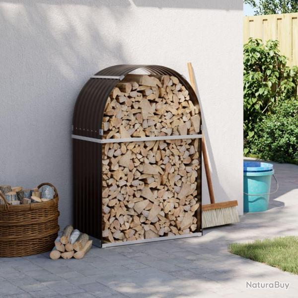Porte-b�ches marron 80x45x120 cm acier galvanis�