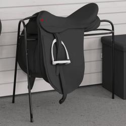 Porte-selle &agrave; 3 pieds autoportant noir fer