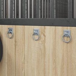 Anneaux d'attelage avec plaques 3 pcs argent&eacute; acier