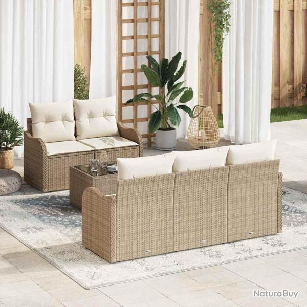 Ensemble de canap� de jardin Beige polyrotin