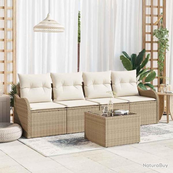 Ensemble de canap� de jardin Beige polyrotin