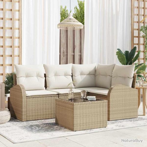 Ensemble de canap� de jardin Beige polyrotin
