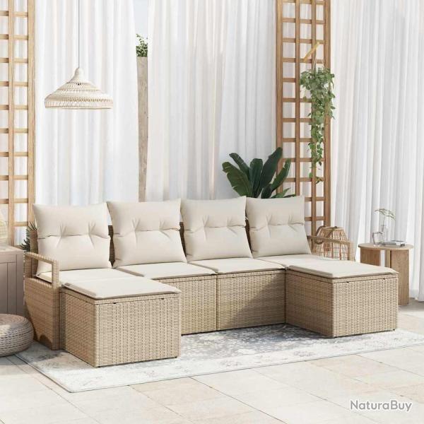Ensemble de Canap�s 6 pcs Beige polyrotin