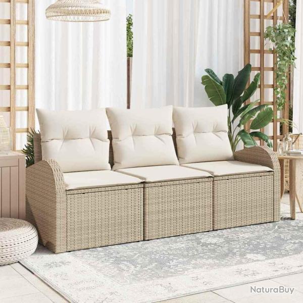 Ensemble de canap� de jardin Beige polyrotin
