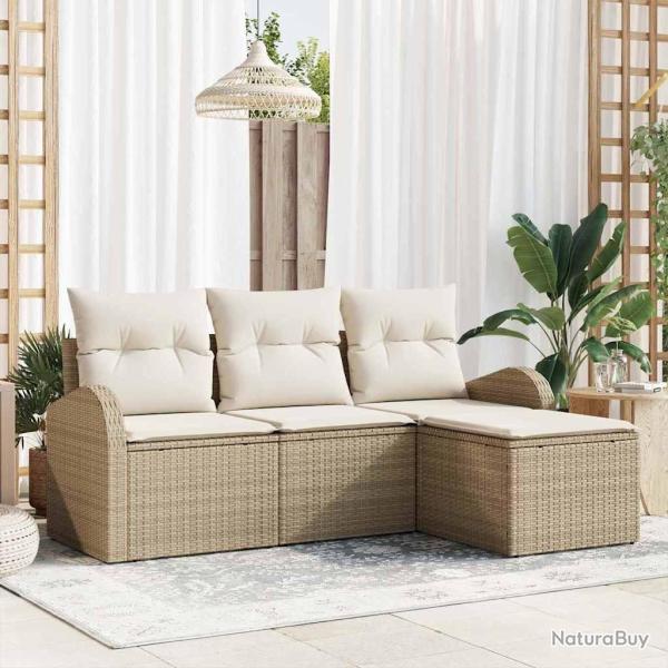 Ensemble de canap� de jardin Beige polyrotin
