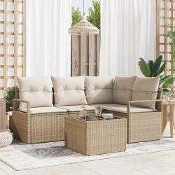 Ensemble de Canap&eacute;s 5 pcs Beige polyrotin